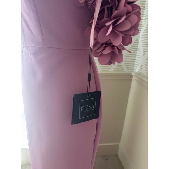 Mac Duggal Women’s Size 8 Medium Rose Crepe 3D Flower Off-The-Shoulder Gown NWT - Picture 5 of 10